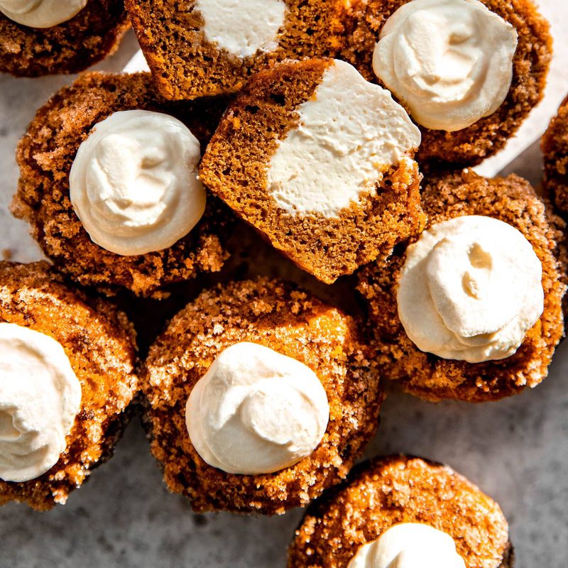 A picture of Pumpkin Muffins with Maple Cream Cheese Filling