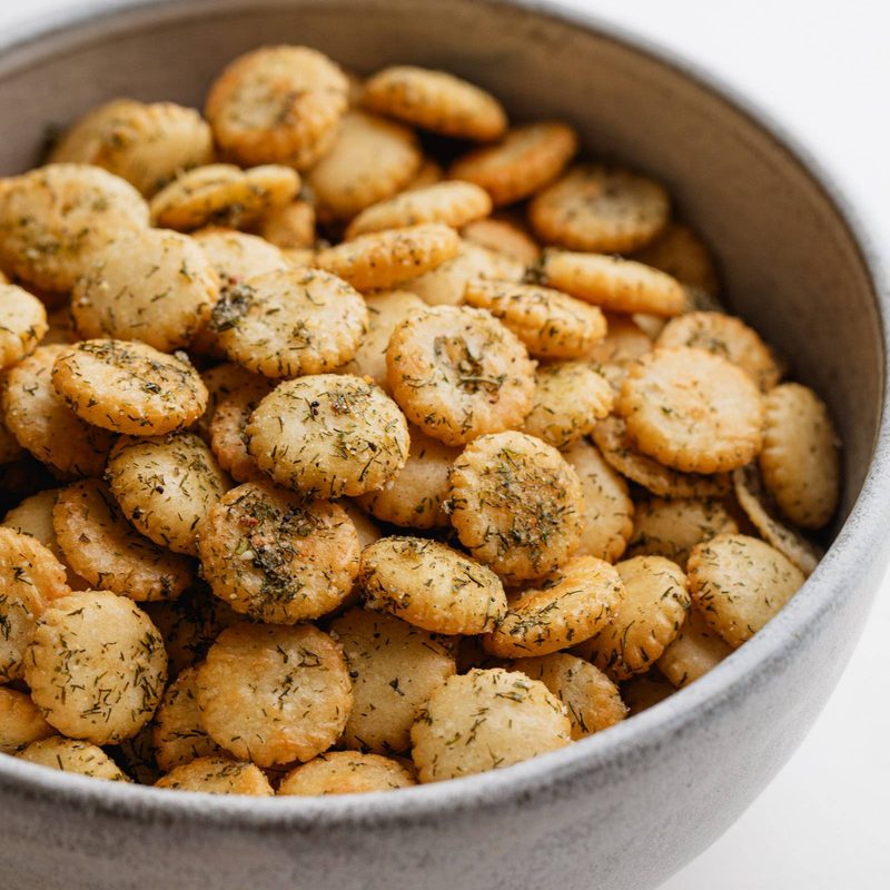Ranch Crackers in a bowl
