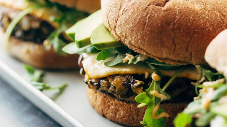 Wild Rice Burgers on serving platter.
