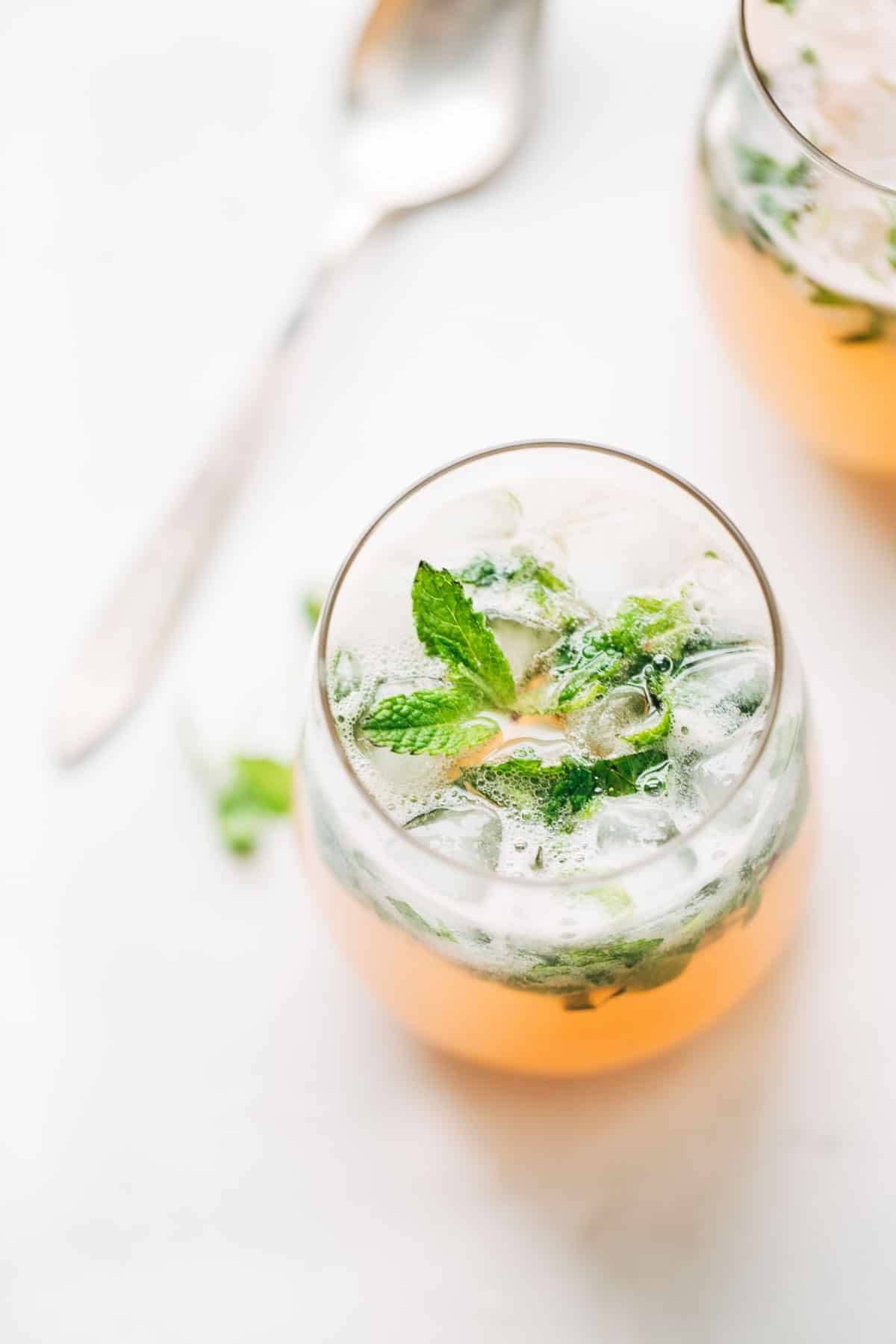 Grapefruit Mojito in a glass.
