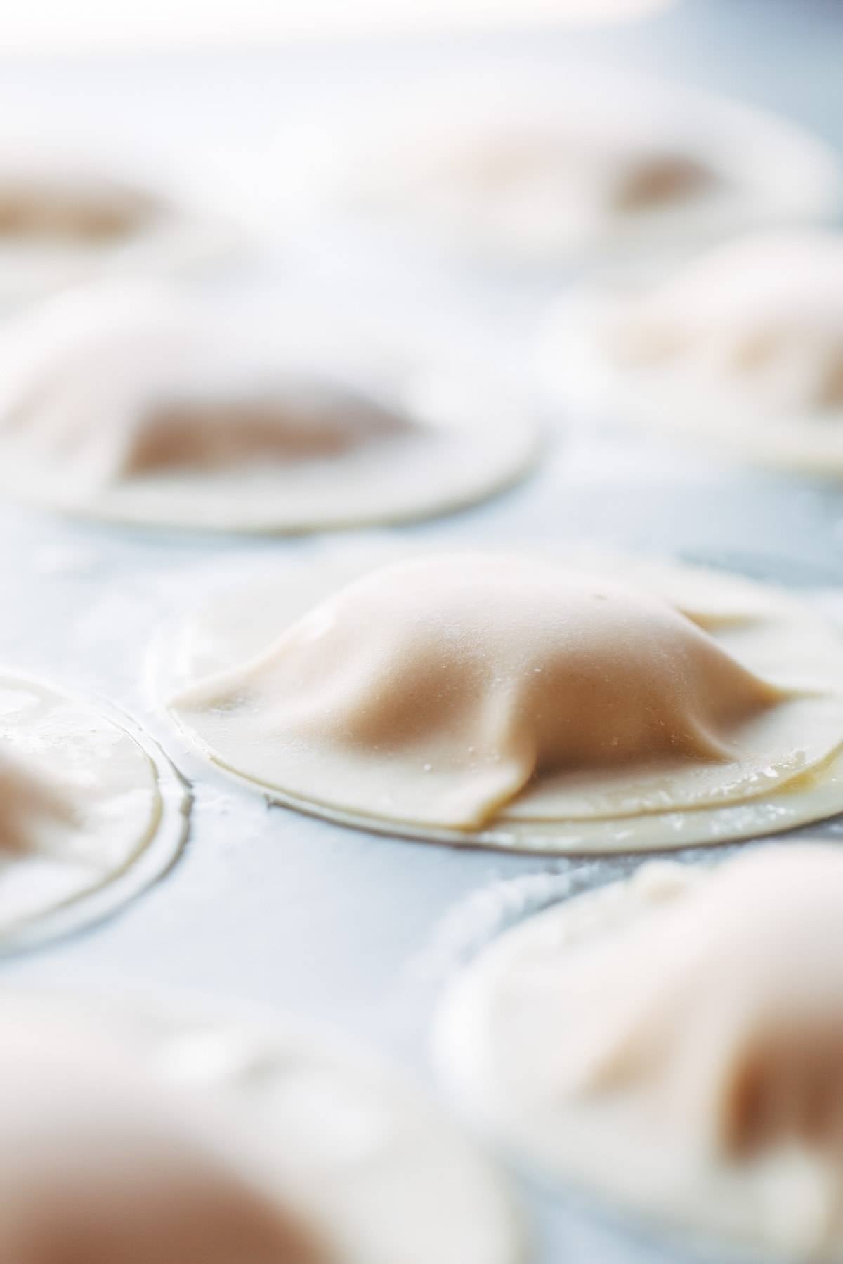 Butternut Squash Ravioli Formed.